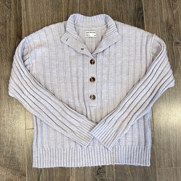 ❌DONATED❌ Frank & Oak | Button Down Seawool Sweater (Lavender) - Picture 4 of 5